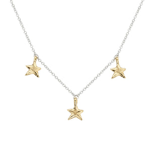 Silver & Gold Trio Mini Star Necklace