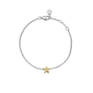 Silver & Gold Wishing Star Chain Bracelet