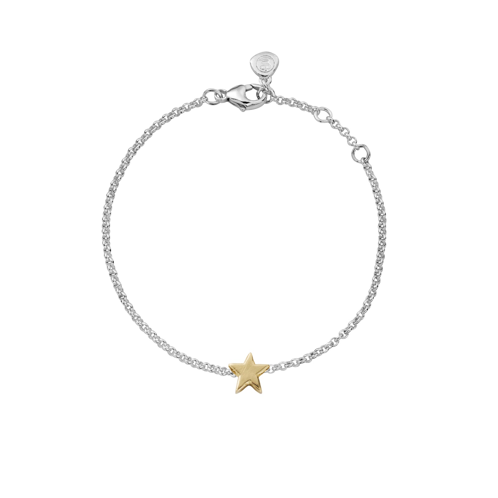 Silver & Gold Wishing Star Chain Bracelet