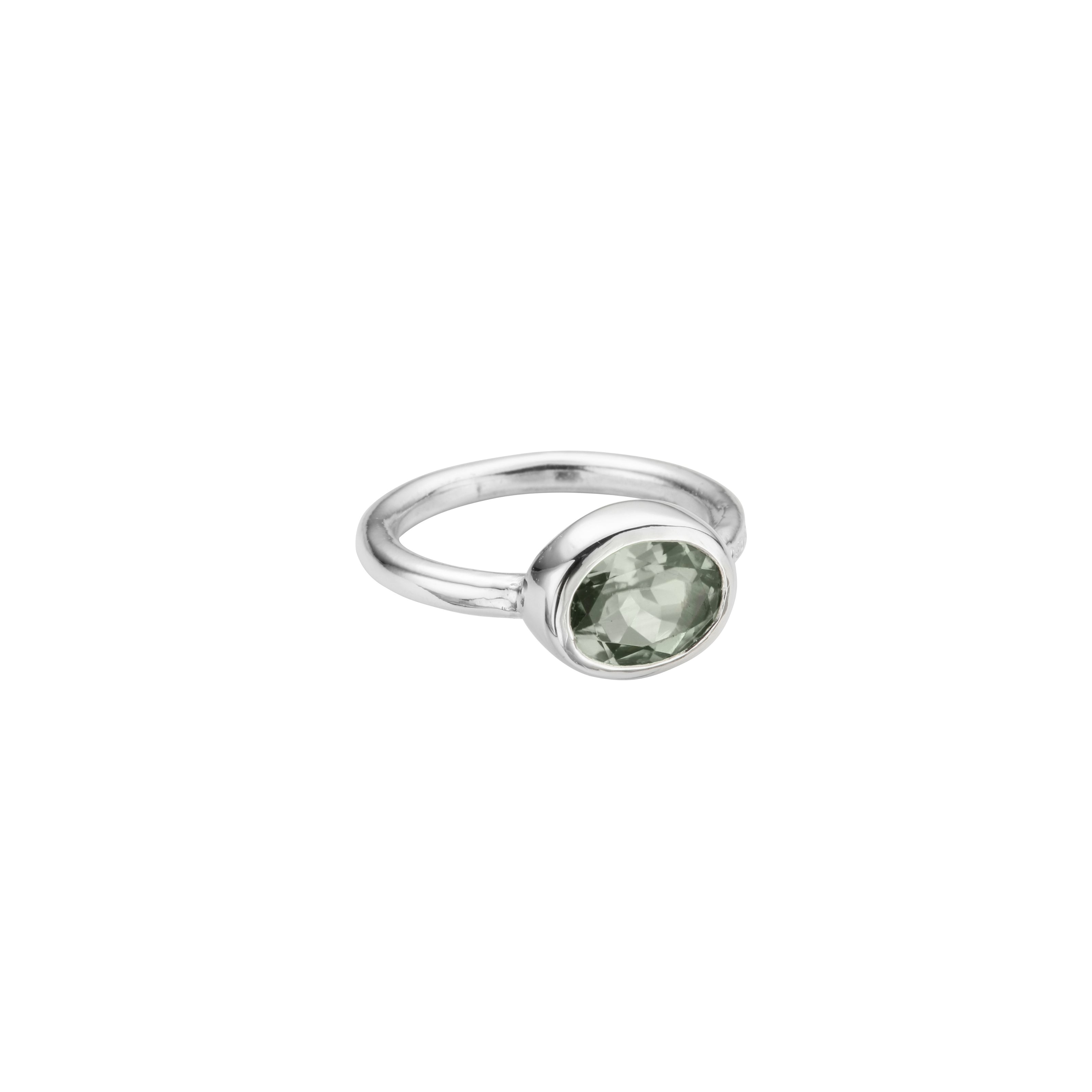 Silver Green Quartz Baby Treasure Ring