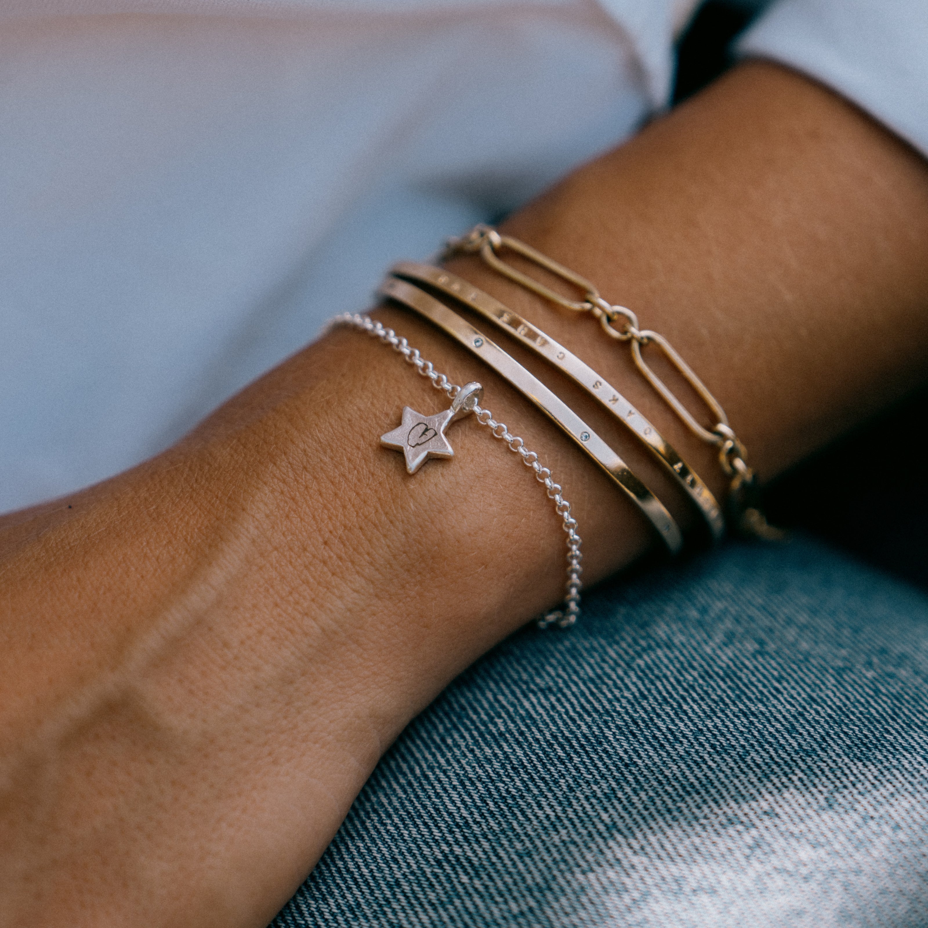 Silver Guiding Star Chain Bracelet