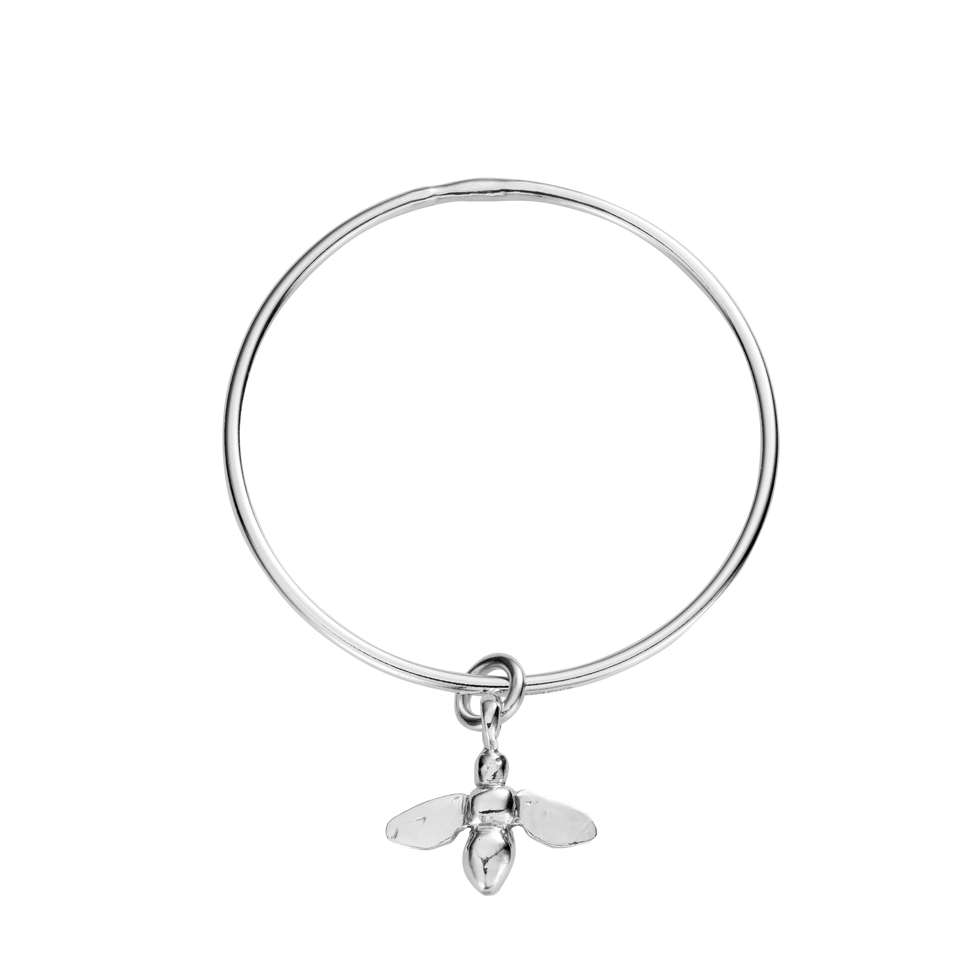 Silver Large Honey Bee Bangle