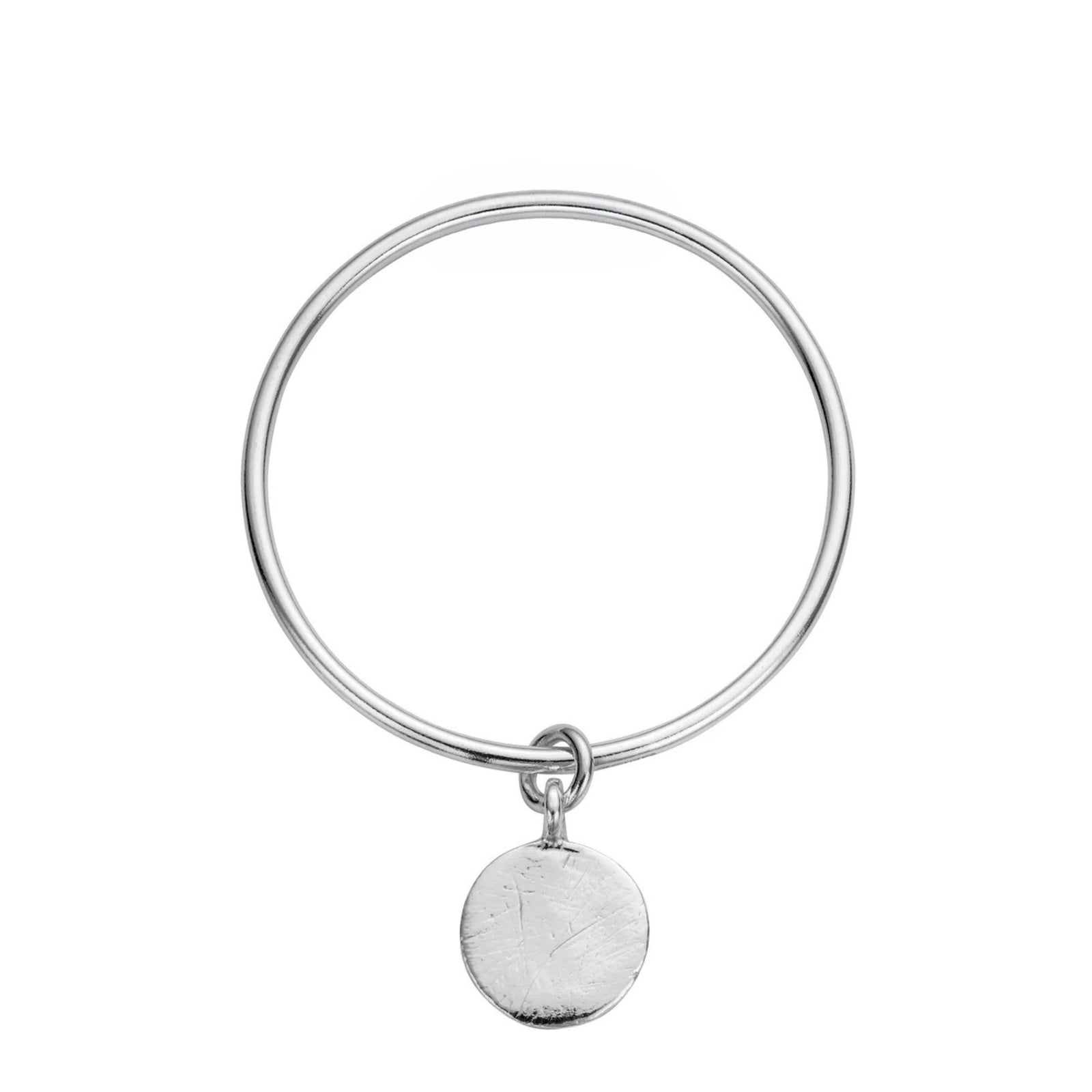 Silver Large Moon Bangle