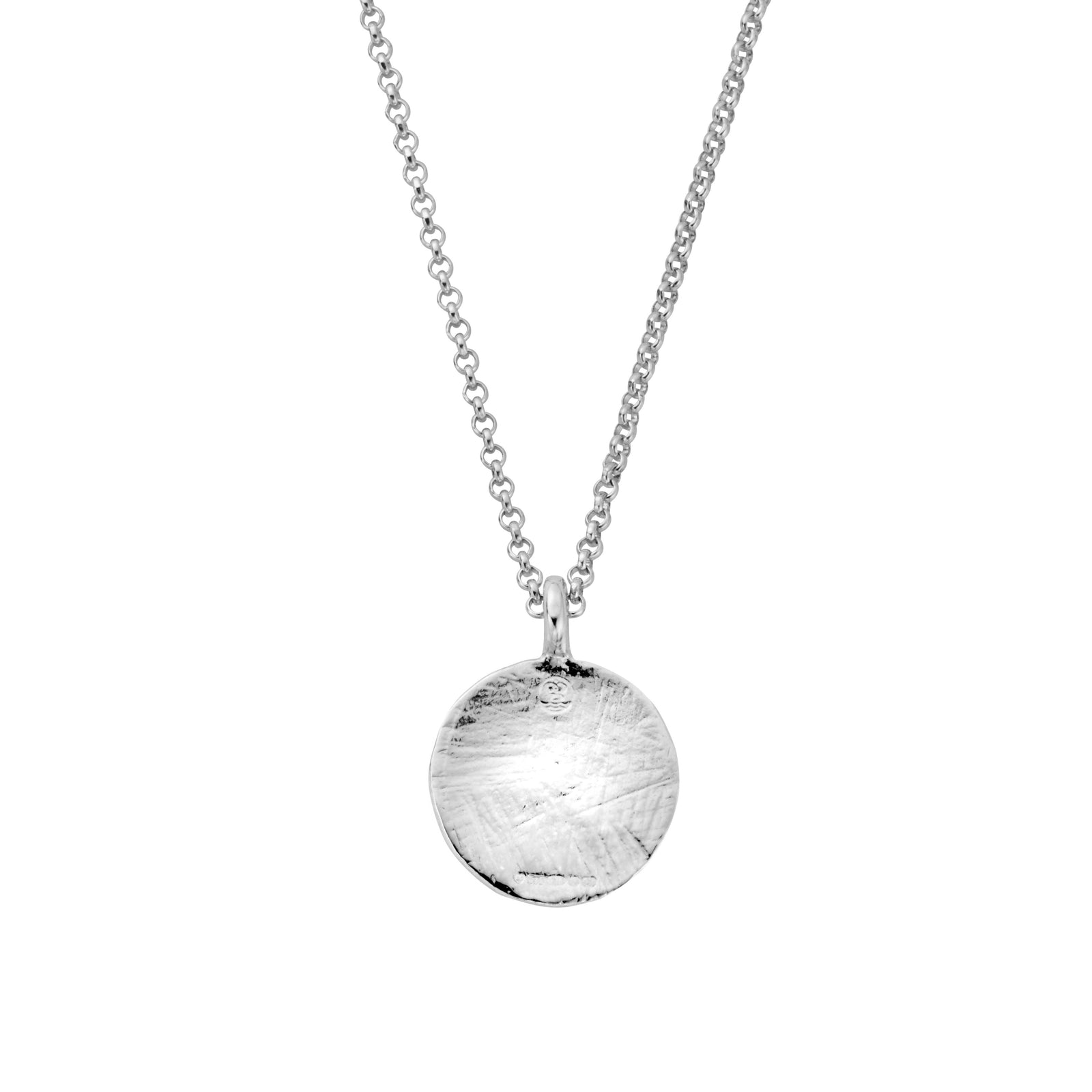 Silver Large Moon Necklace with Handwriting