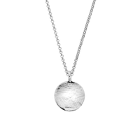 Silver Large Moon Necklace with Handwriting