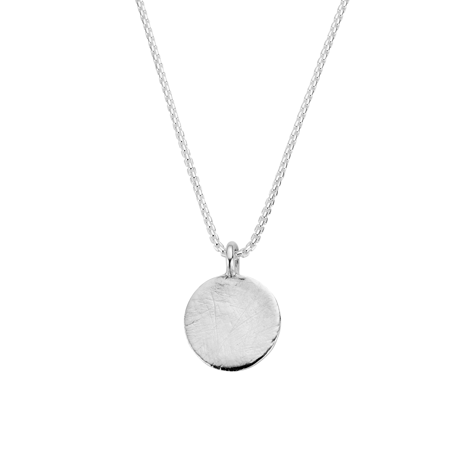 Silver Large Moon Snake Chain Necklace