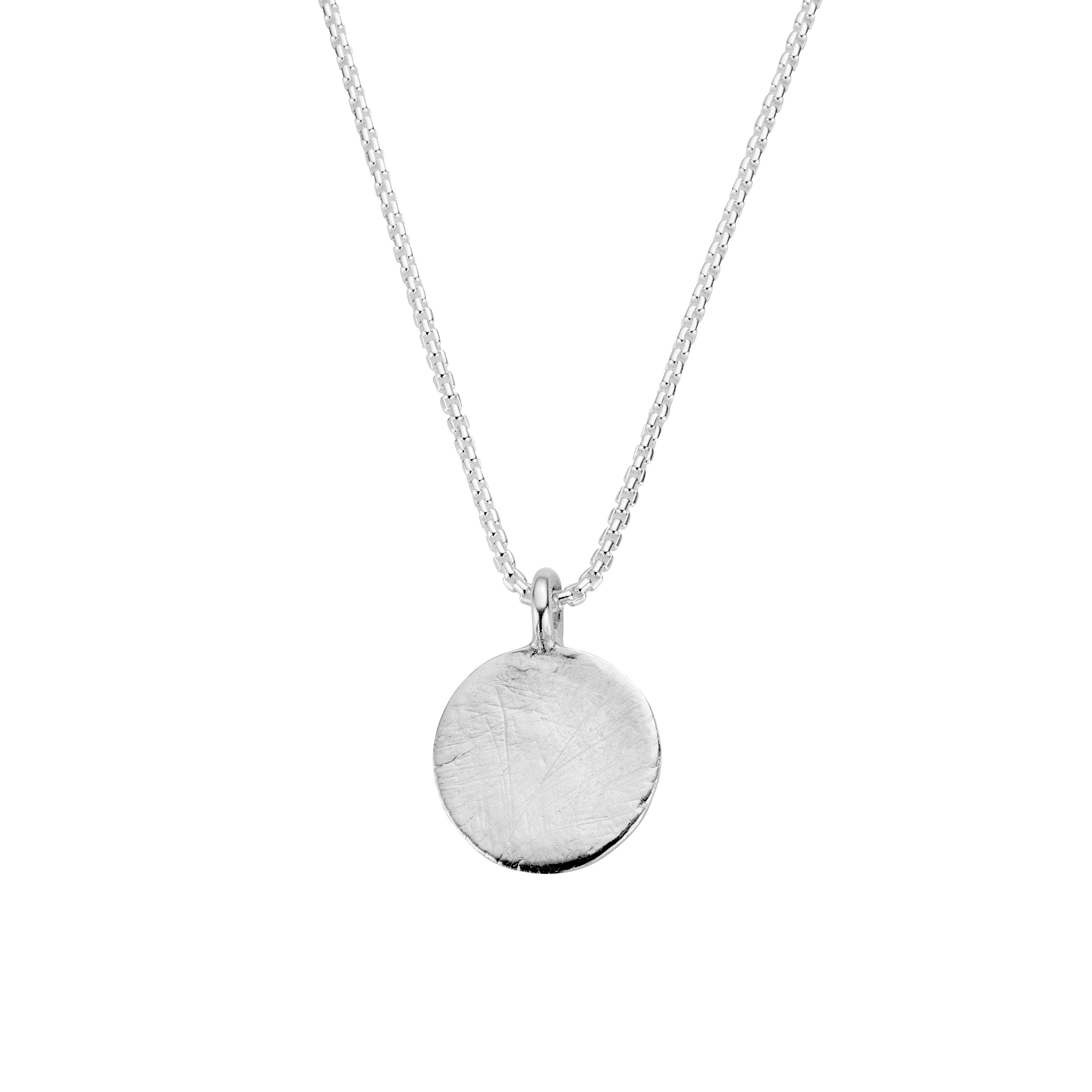 Silver Large Moon Snake Chain Necklace
