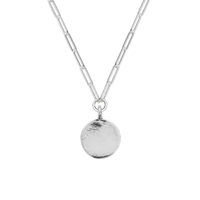Silver Large Moon Trace Chain Necklace