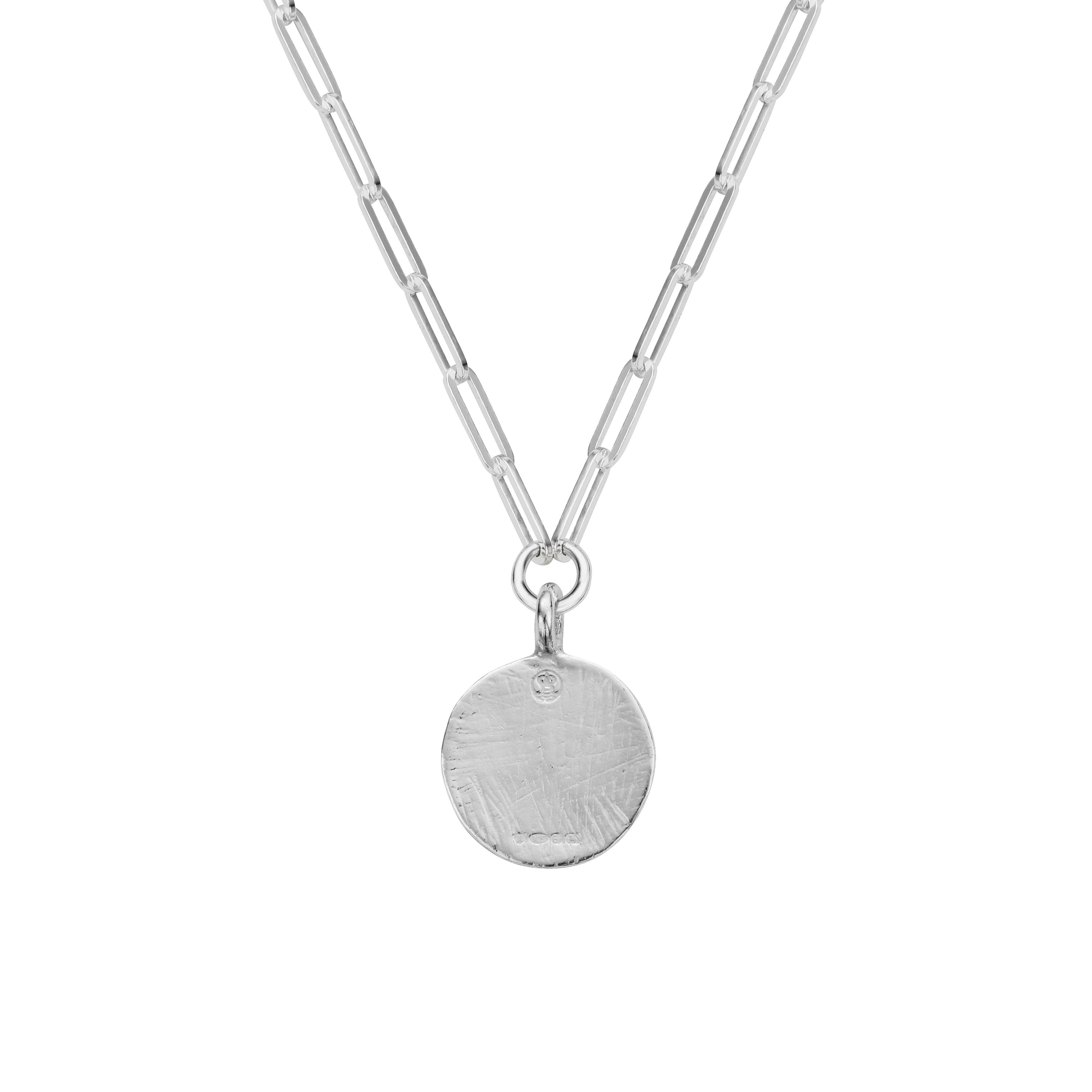 Silver Large Moon Trace Chain Necklace