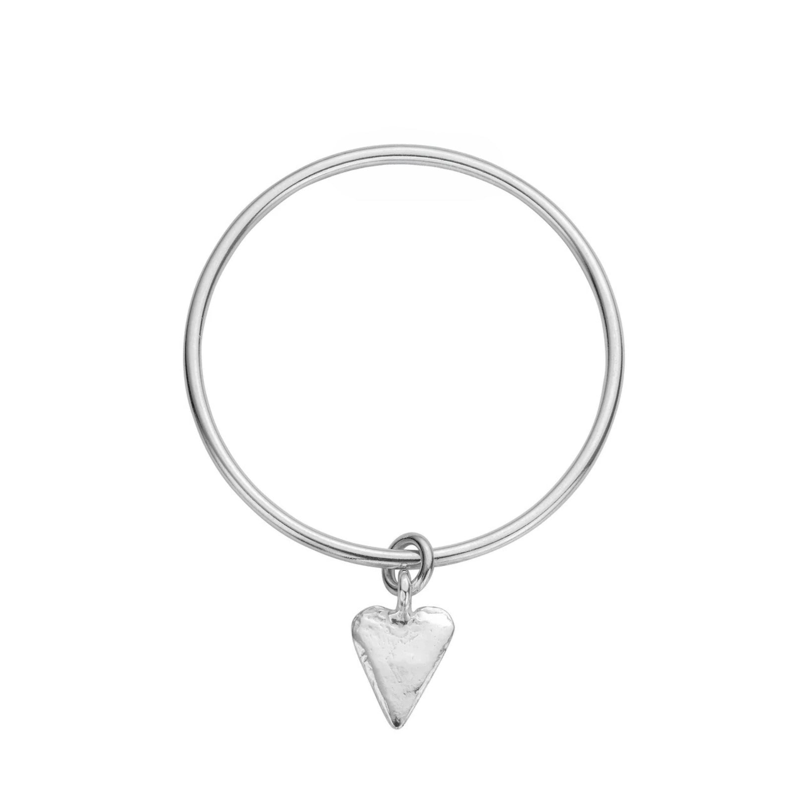 Silver Maxi Heart Bangle