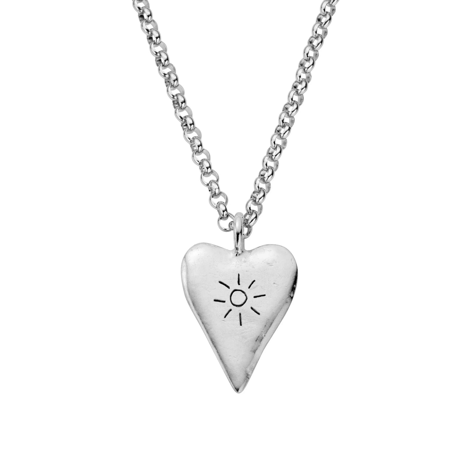 Silver Maxi Heart Necklace with Handwriting