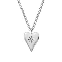 Silver Maxi Heart Necklace with Handwriting