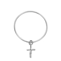 Silver Medium Cross Bangle