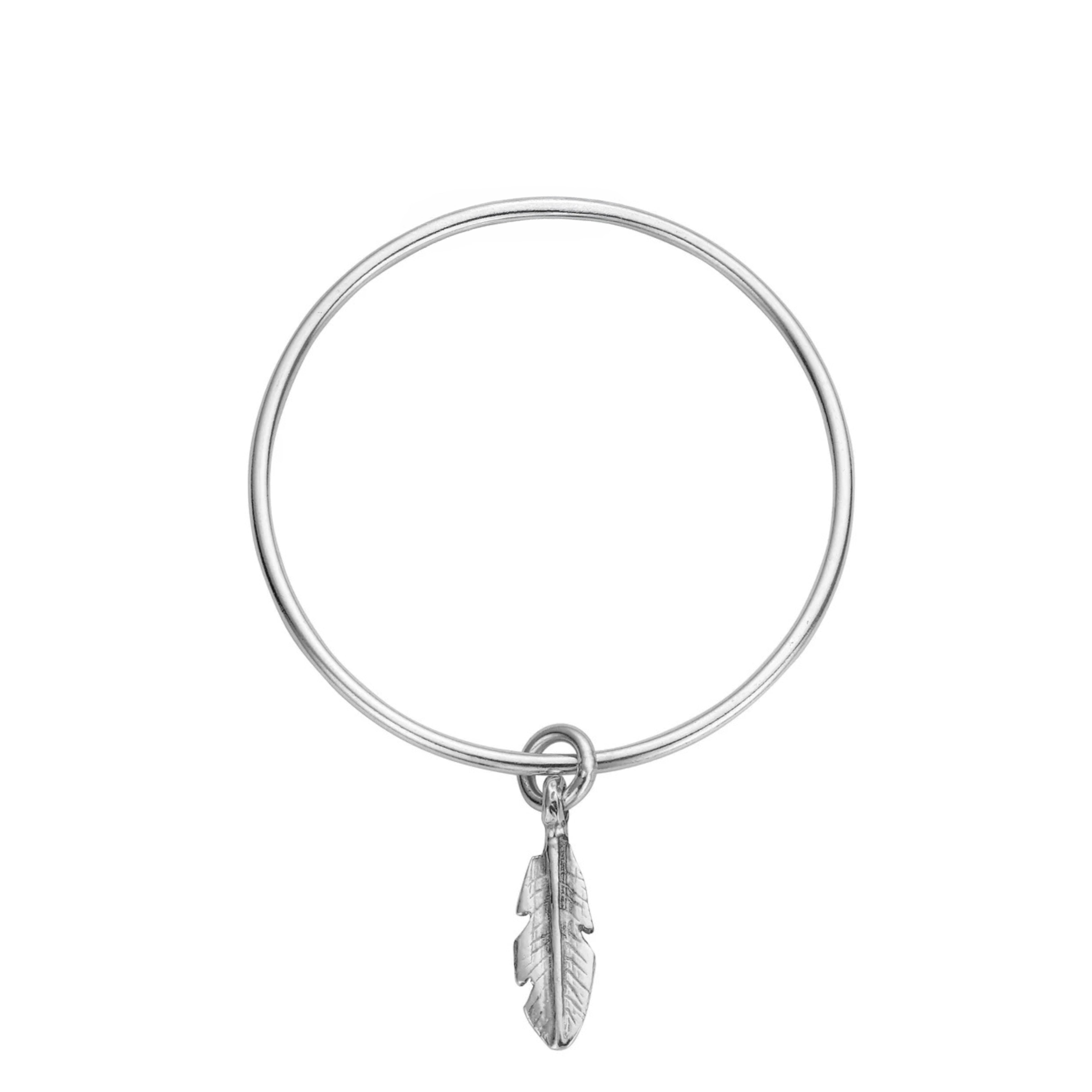 Silver Medium Feather Bangle – Daniella Draper