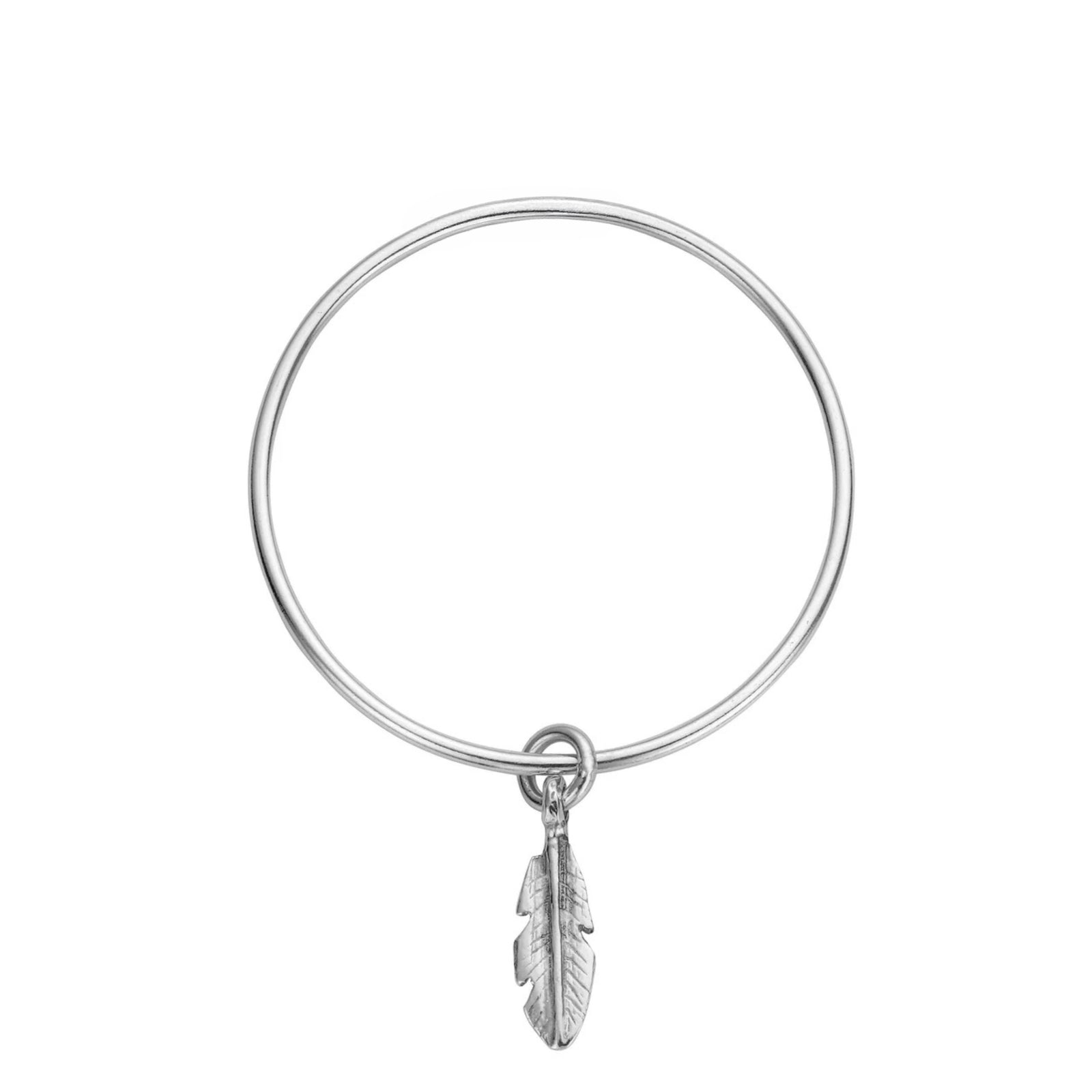 Silver Medium Feather Bangle