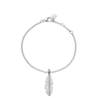 Silver Medium Feather Chain Bracelet