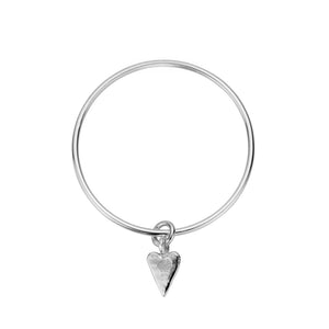 Silver Medium Heart Bangle