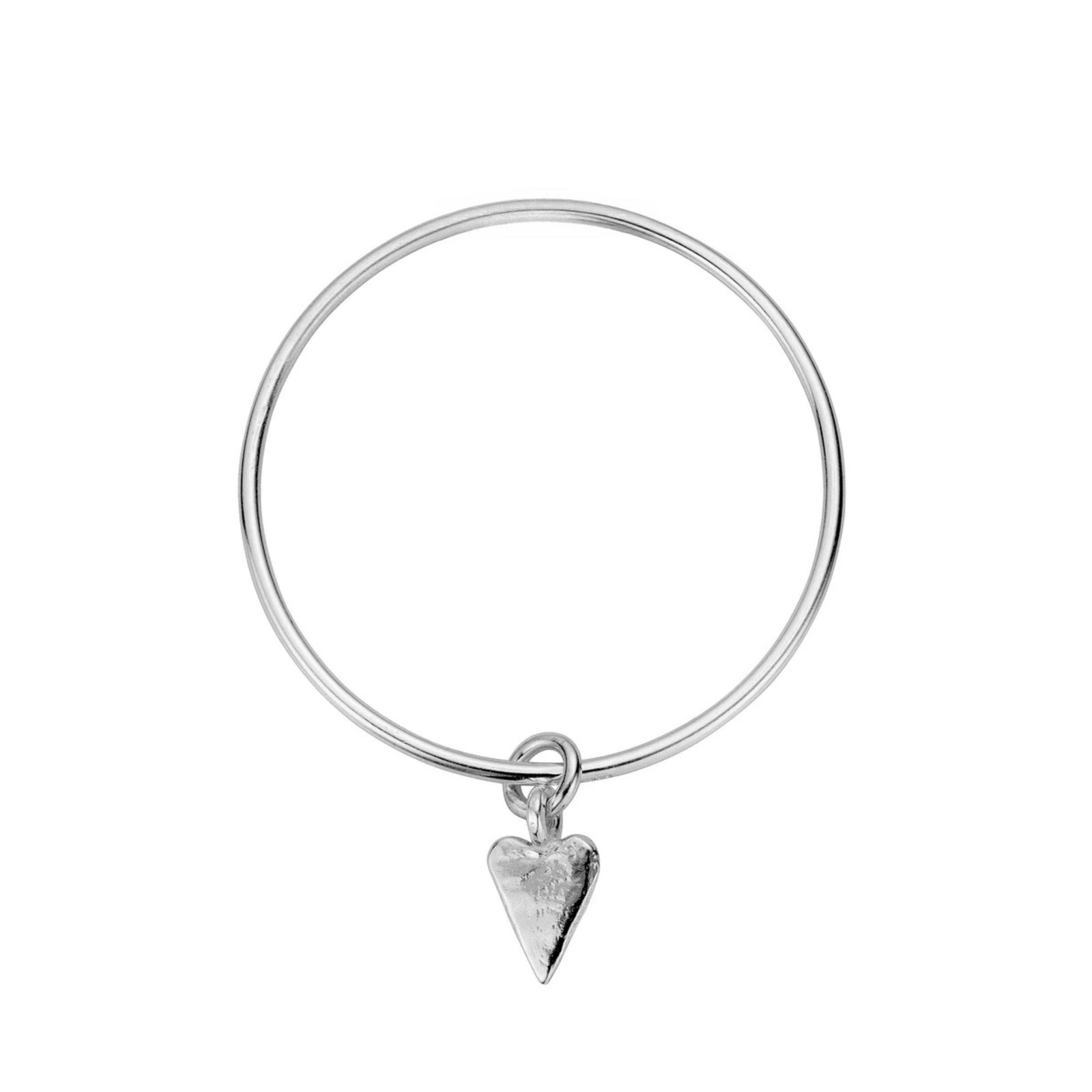 Silver Medium Heart Bangle