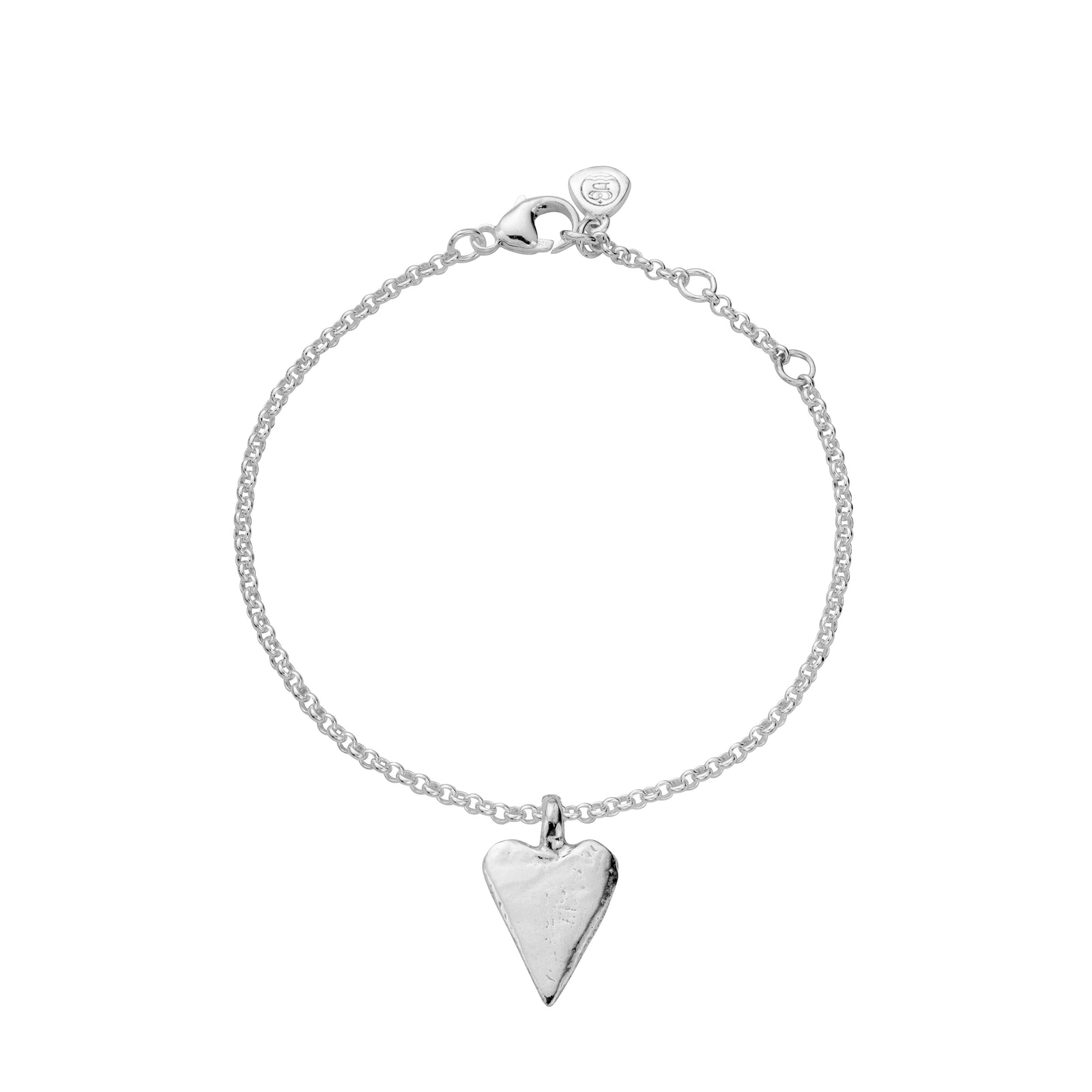 Silver Medium Heart Chain Bracelet