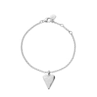 Silver Medium Heart Chain Bracelet