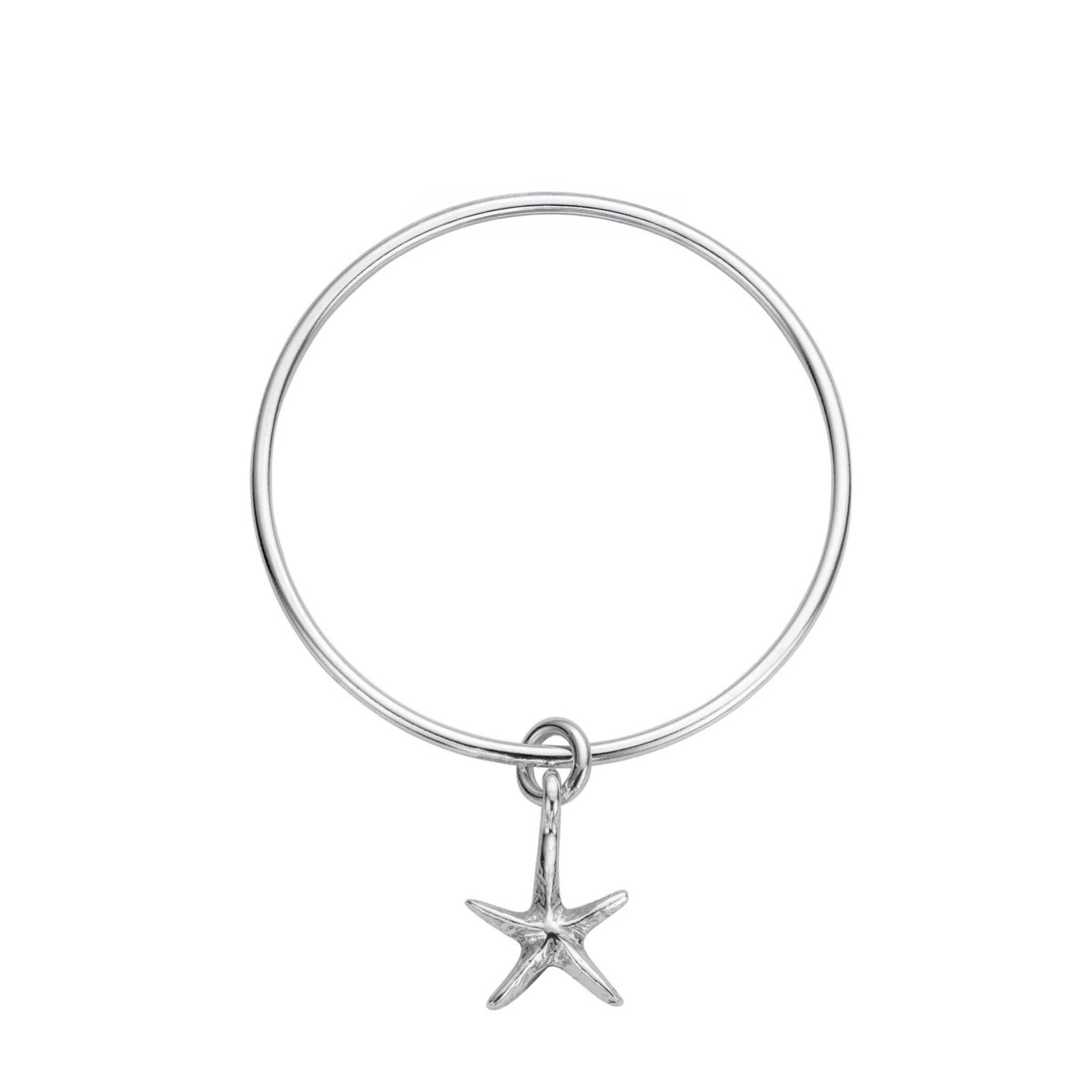 Silver Medium Starfish Bangle