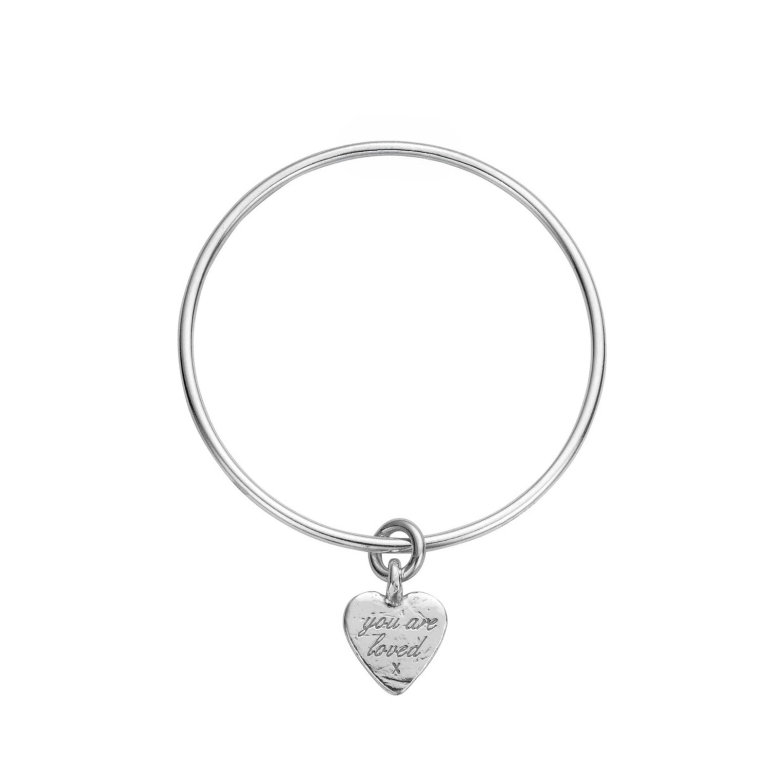 Silver Medium You Are Loved Bangle
