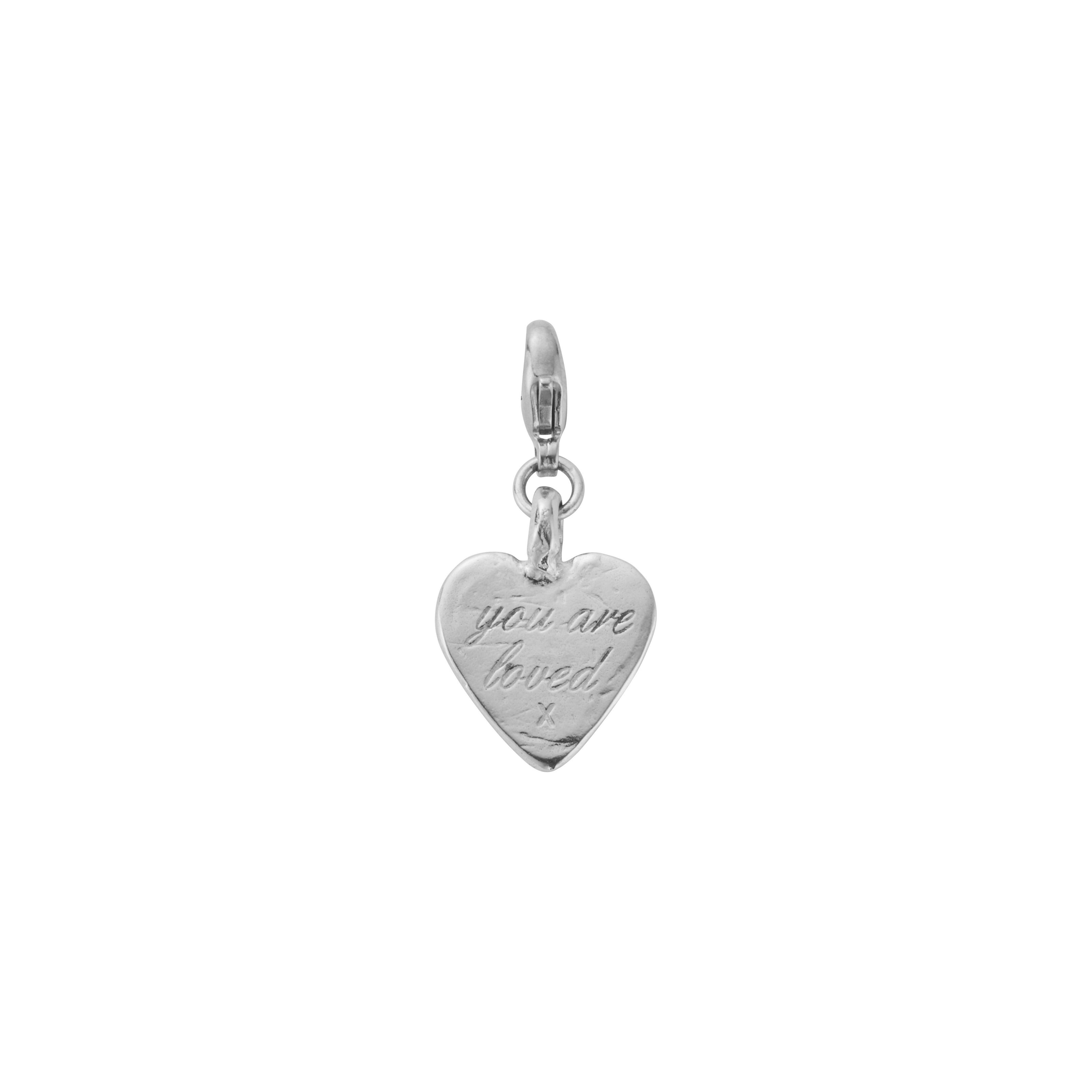 Silver Medium You Are Loved Lobster Charm