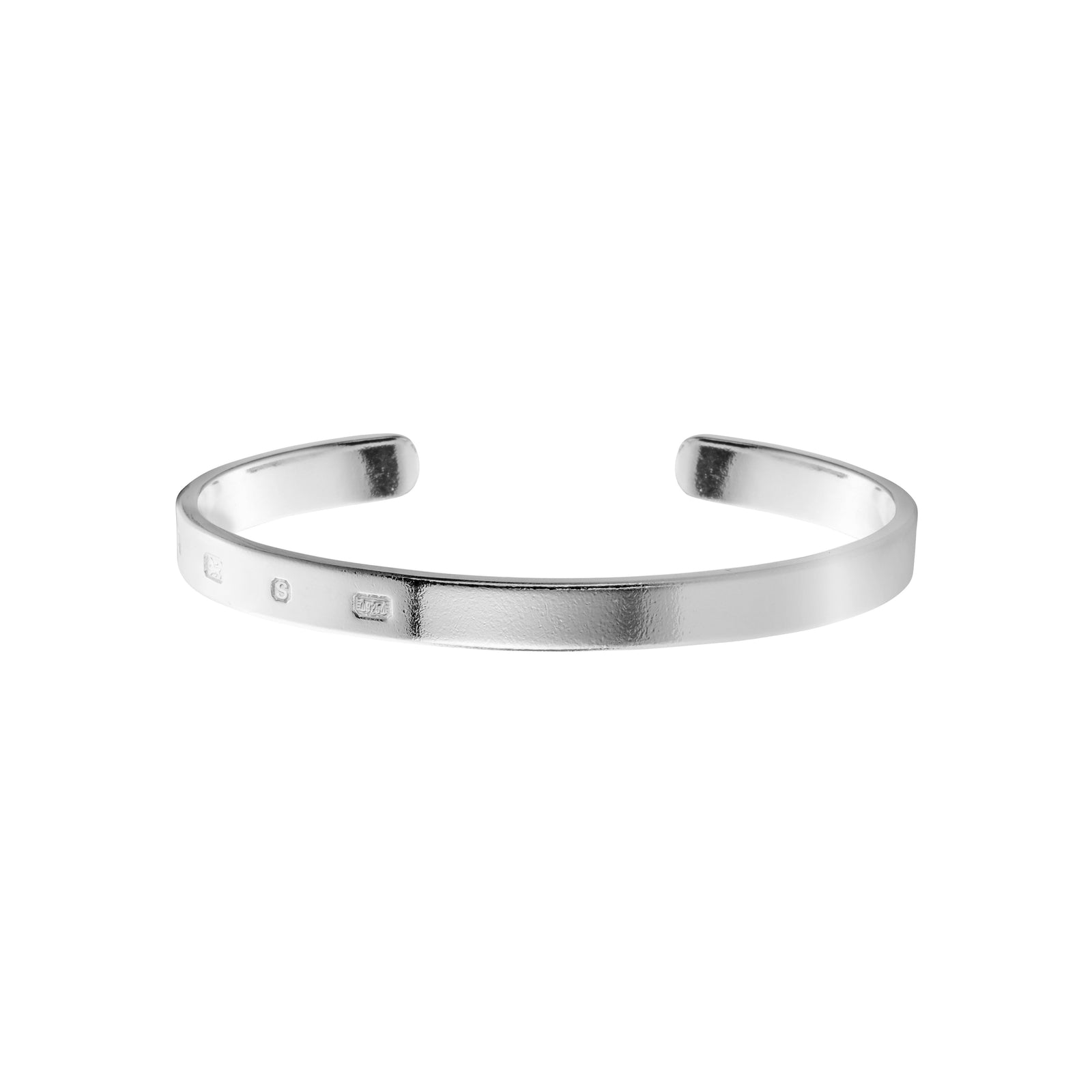 Men's Silver Feature Hallmark Bangle