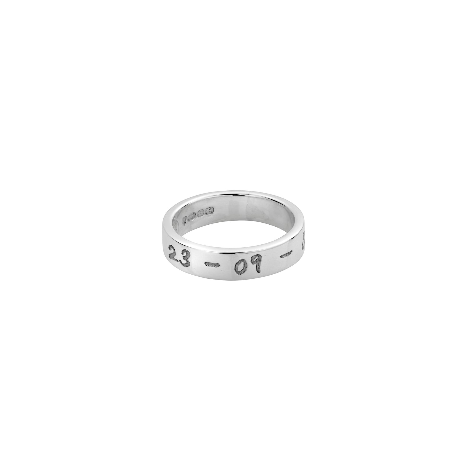 Silver Midi Signature Ring with Handwriting