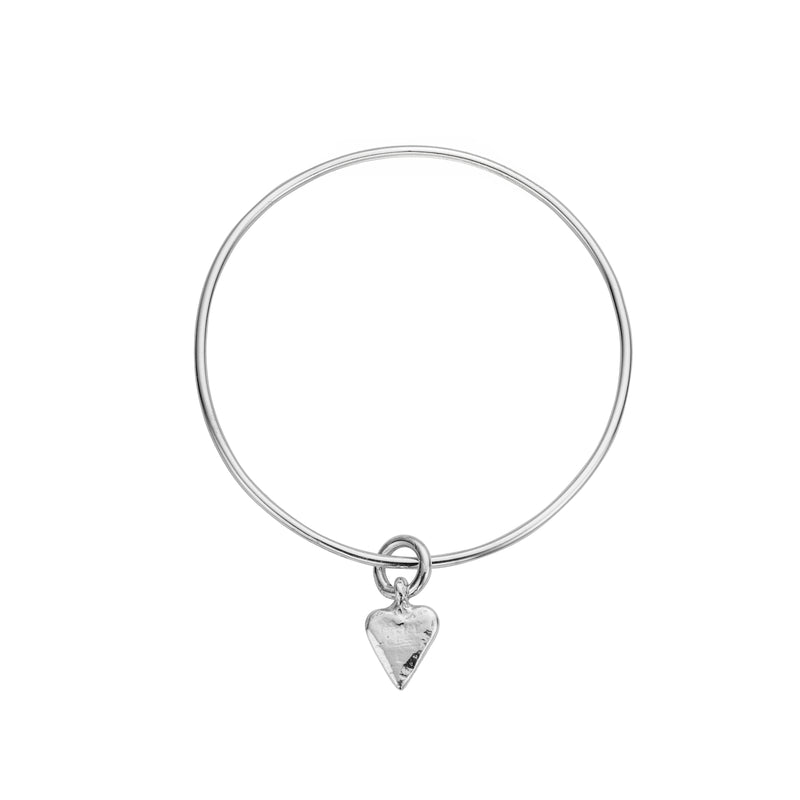 Silver Mini Heart Bangle