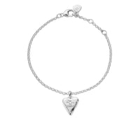 Silver Mini Heart Chain Bracelet with Handwriting