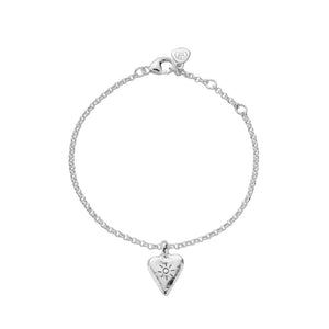 Silver Mini Heart Chain Bracelet with Handwriting