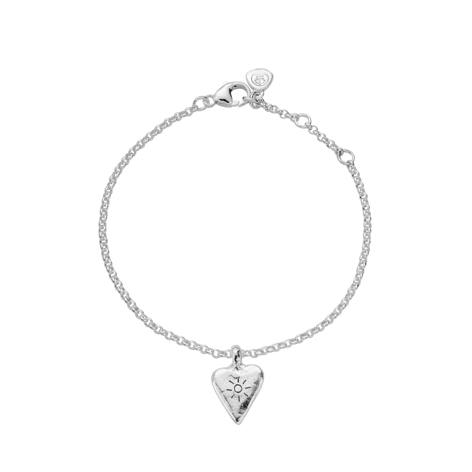 Silver Mini Heart Chain Bracelet with Handwriting