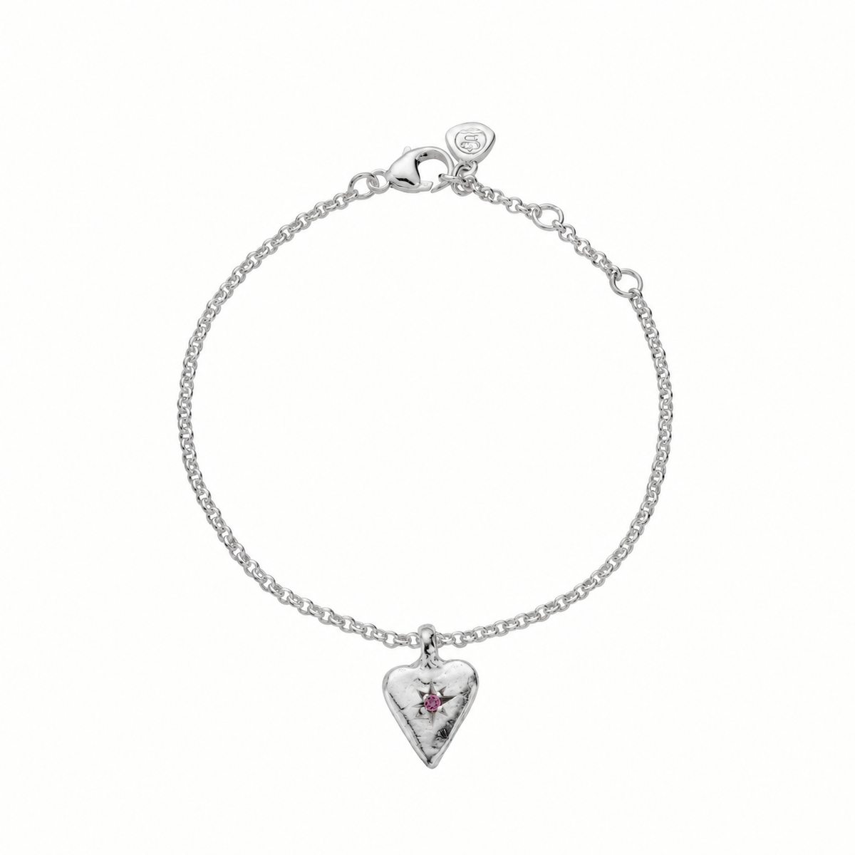 Silver Mini Heart Chain Bracelet