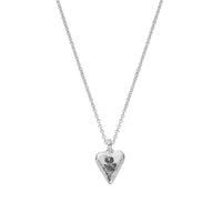 Silver Mini Heart Necklace with Paw Print