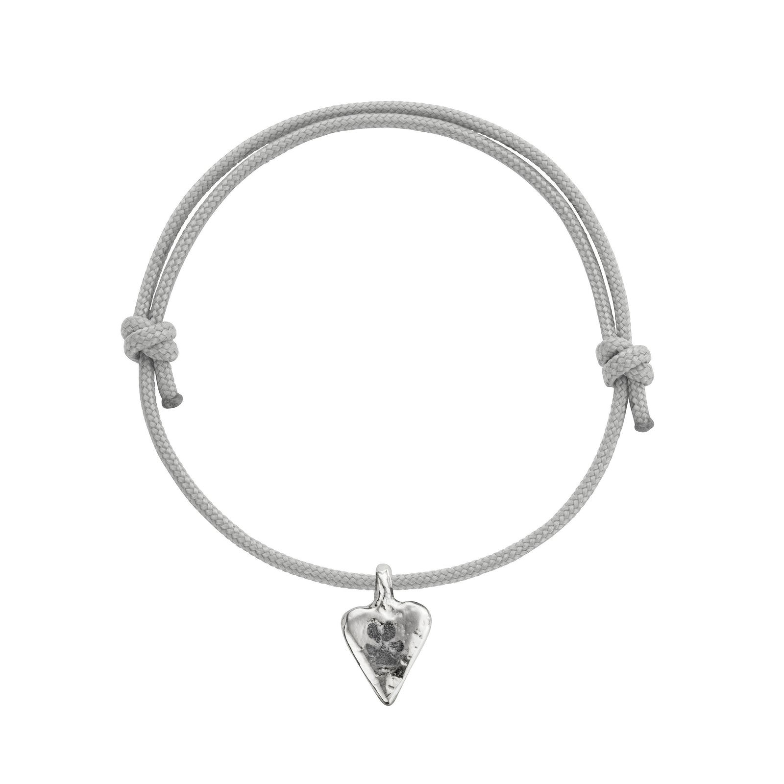 Silver Mini Heart Sailing Rope with Paw Print