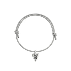 Silver Mini Heart Sailing Rope with Paw Print
