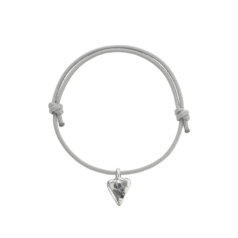 Silver Mini Heart Sailing Rope with Paw Print