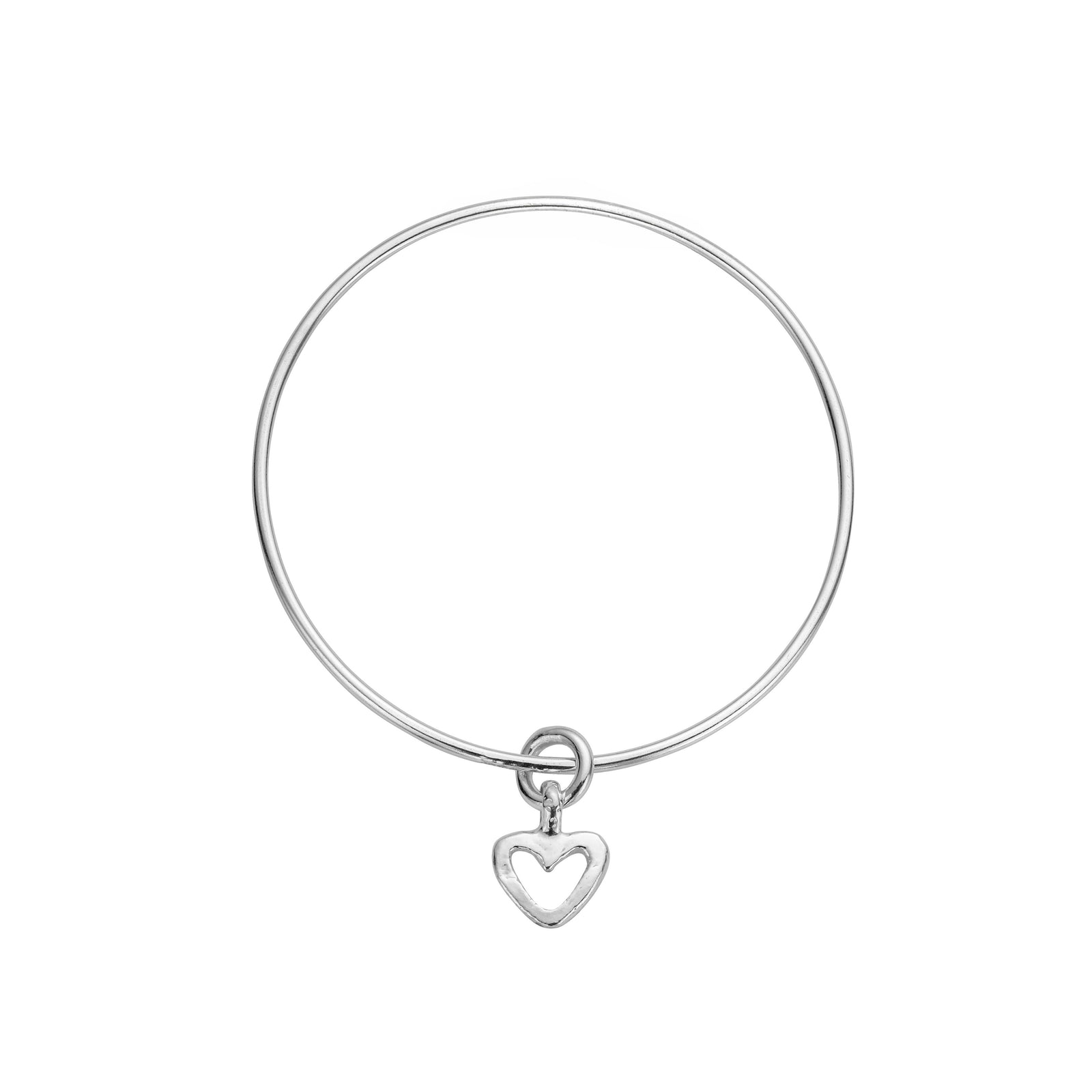 Silver Mini Open Heart Bangle
