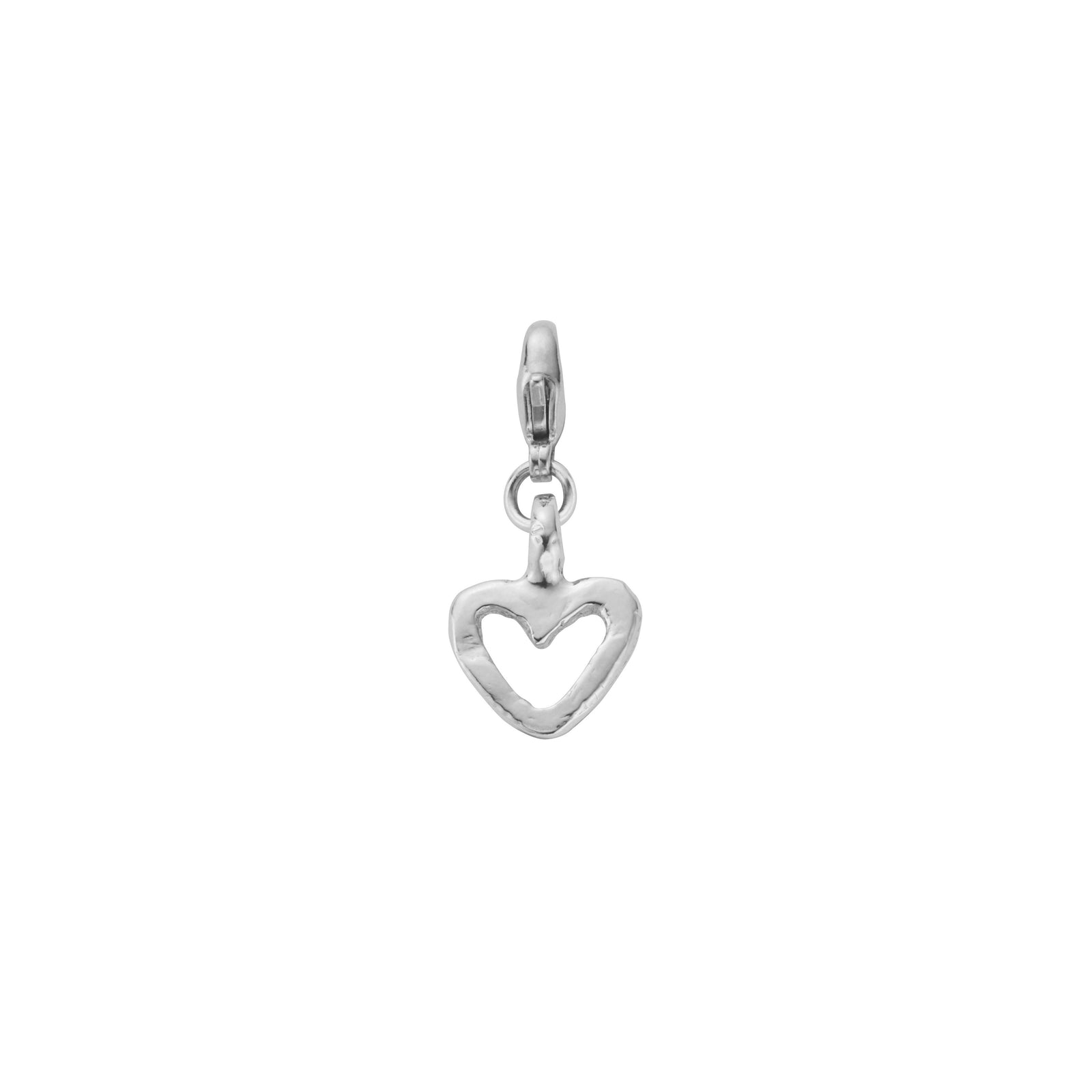 Silver Mini Open Heart Lobster Charm