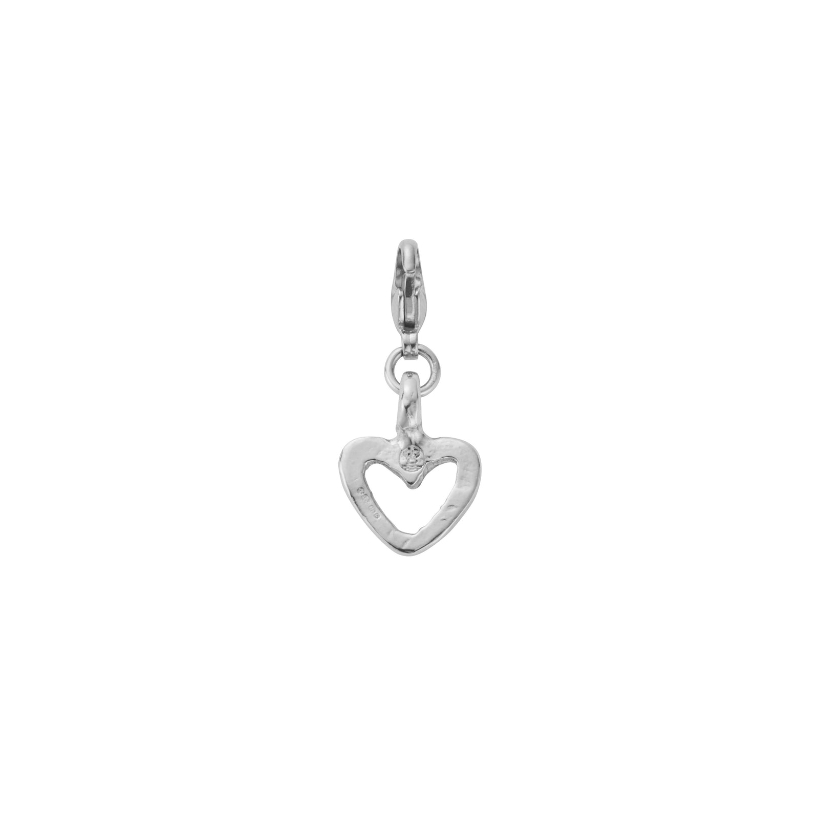 Silver Mini Open Heart Lobster Charm