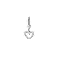 Silver Mini Open Heart Lobster Charm