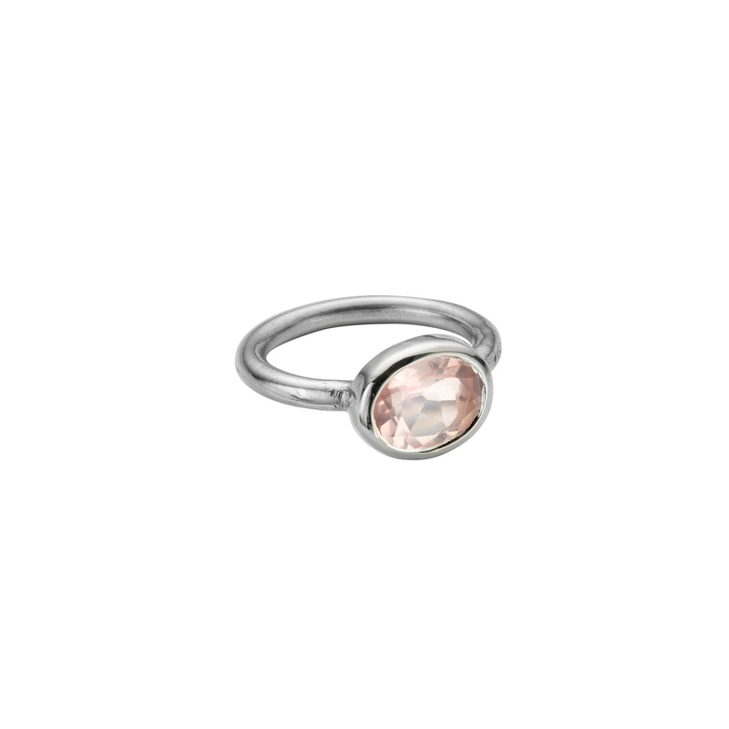 Silver Rose Quartz Baby Treasure Ring