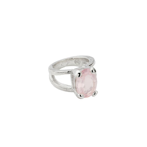 Silver Rose Quartz Maxi Claw Ring