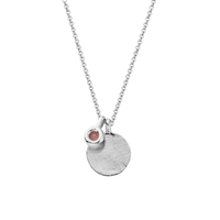 Silver Rose Quartz Moon & Stone Necklace
