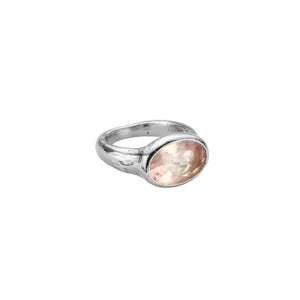 Silver Rose Quartz Treasure Ring
