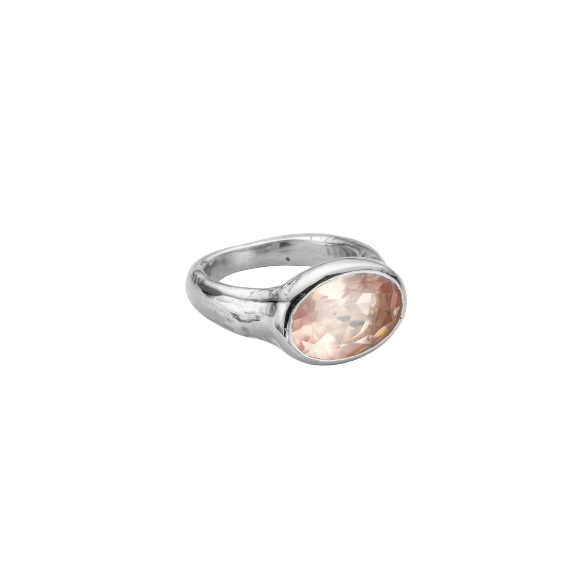 Silver Rose Quartz Treasure Ring