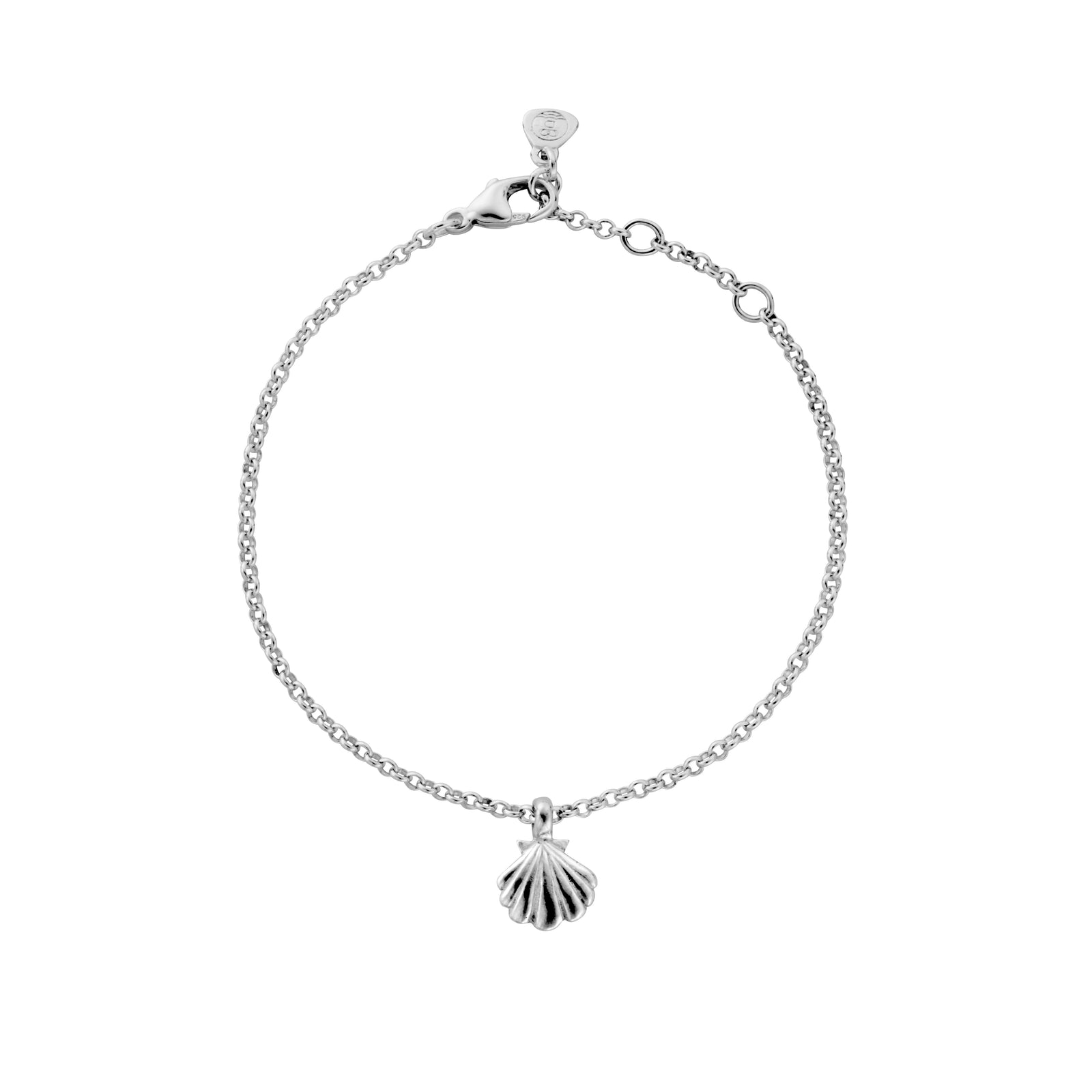 Silver Scallop Shell Chain Bracelet