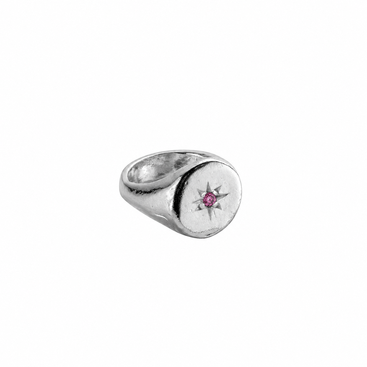 Silver Round Signet Ring