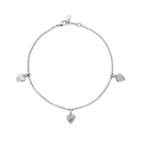 Silver Trio Baby Heart Anklet